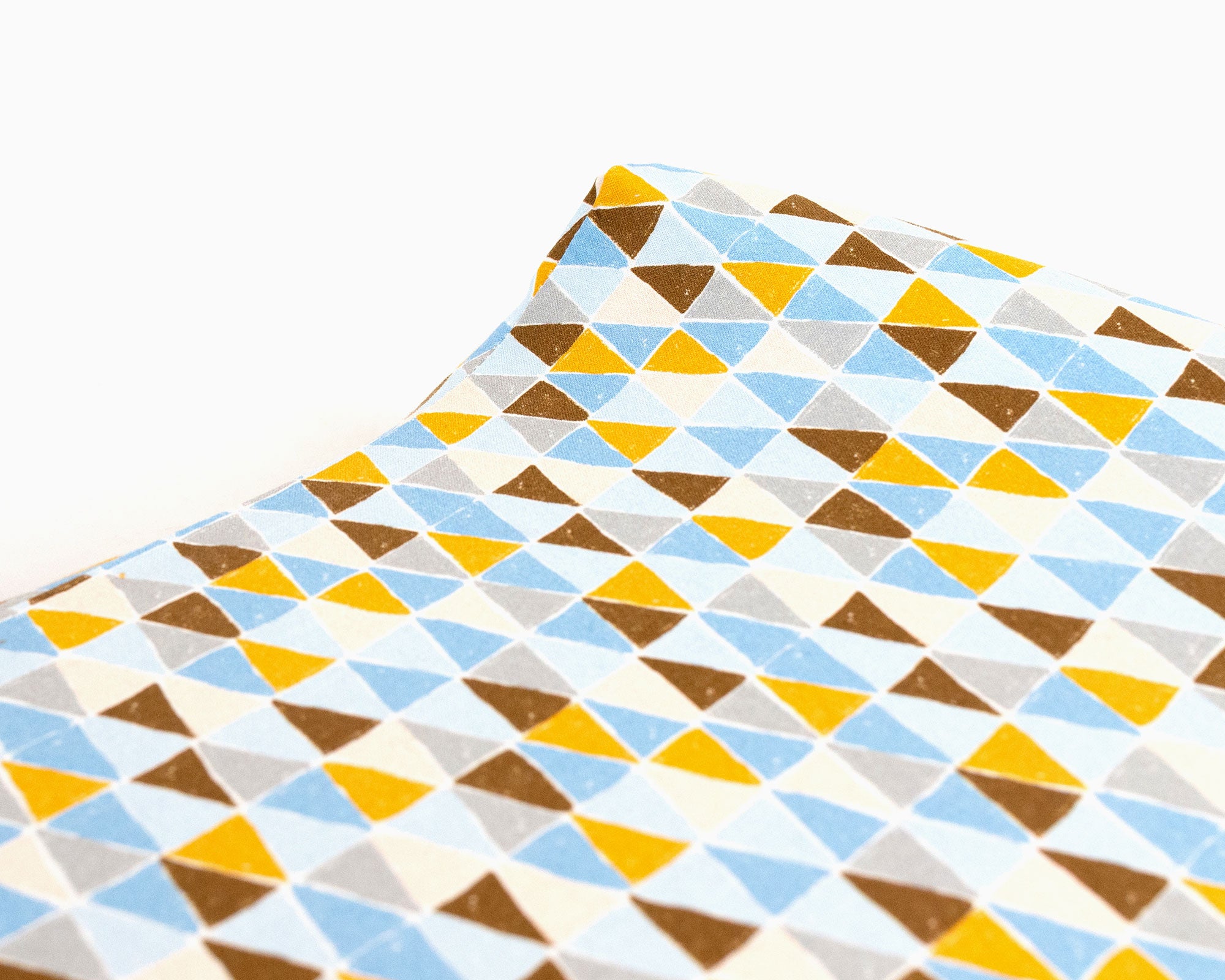 Blue Banners Marching - Changing Pad Cover - Blue/Topaz/Umber Triangles - Olli+Lime